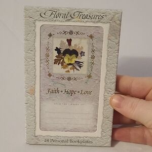 24 Personal Book Plates Floral Treasures Faith Hope And Love